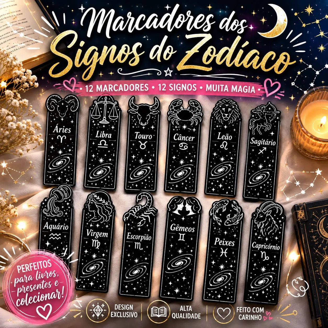 Escolha o marcador de páginas do seu signo.